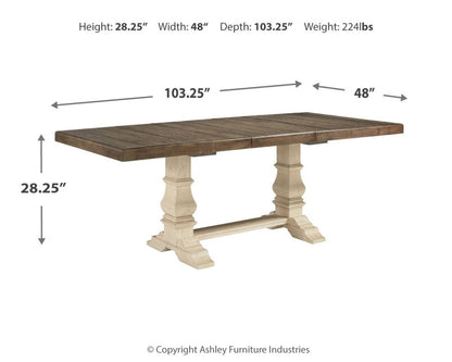 Bolanburg - Extension Dining Table - Brown / Beige Dining Tables with Extensions by Signature Design by Ashley® - Walls Furniture & Mattress