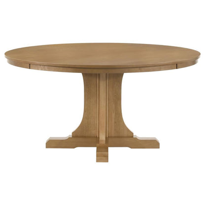Hartville - 60" Round Dining Table - Natural Light Brown Dining Tables by Coaster Fine Furniture - Walls Furniture & Mattress