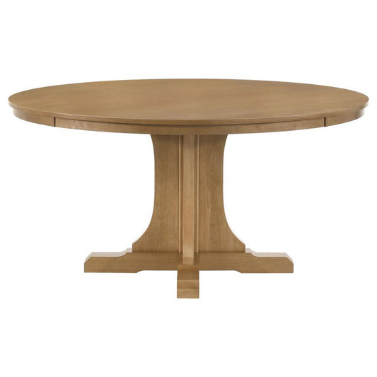 Hartville - 60" Round Dining Table - Natural Light Brown Dining Tables by Coaster Fine Furniture - Walls Furniture & Mattress