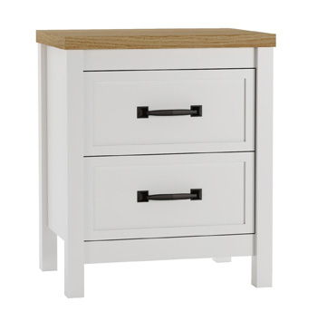 Kerisden - Two Drawer Night Stand - White / Brown Accent Nightstands by Signature Design by Ashley® - Walls Furniture & Mattress