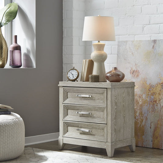 Belmar - 3 Drawer Nightstand - Washed Taupe Accent Nightstands by Liberty Furniture - Walls Furniture & Mattress