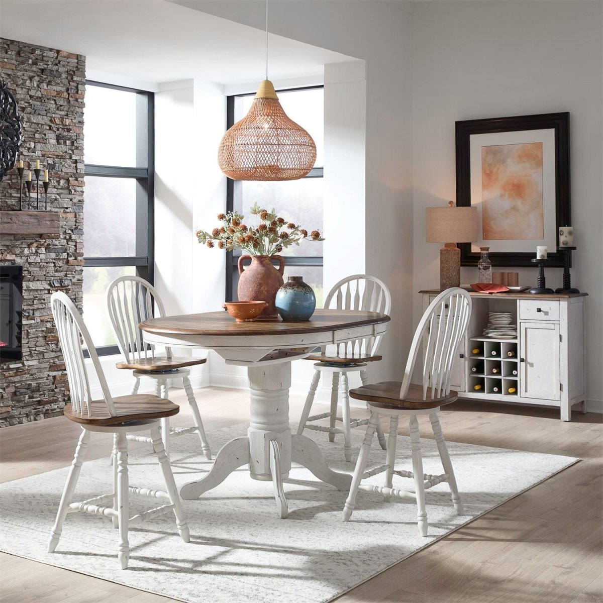 Carolina Crossing - Gathering Table Set 5 Piece Dining Room Sets by Liberty Furniture - Walls Furniture & Mattress