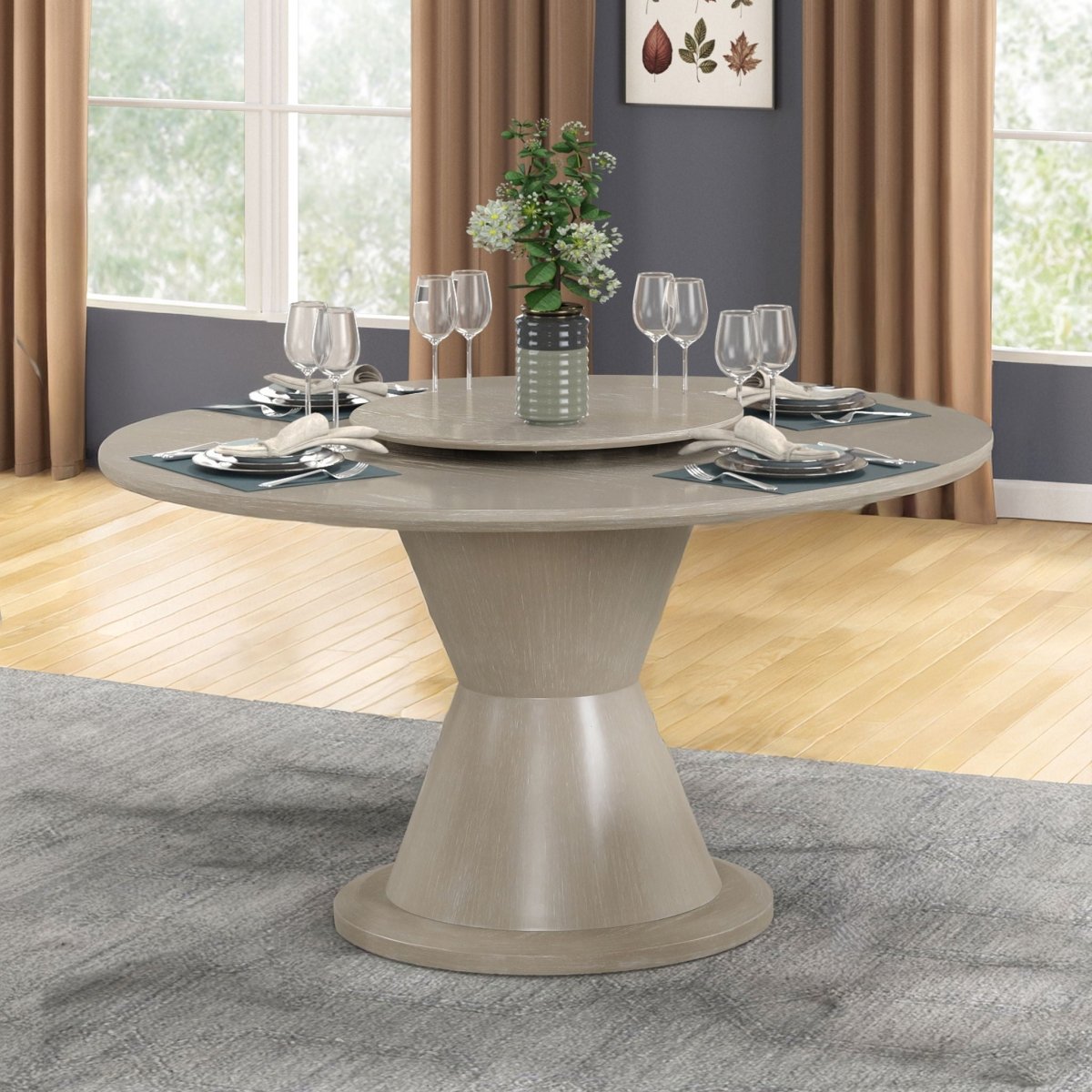 Gwendolyn - Round Table Top And Base - Beige Dining Tables by New Classic - Walls Furniture & Mattress