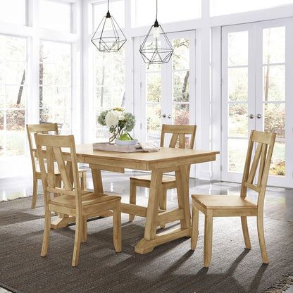 Lindsey Farm - Trestle Table Set 5 Piece Dining Room Sets by Liberty Furniture - Walls Furniture & Mattress
