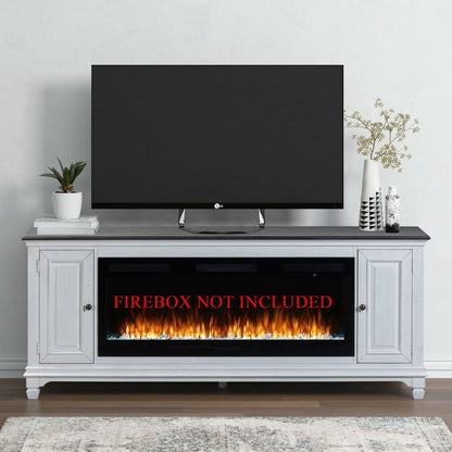 Fireplace TV Consoles - 80" Fireplace TV Console FTS - White Fireplace TV Stands by Liberty Furniture - Walls Furniture & Mattress