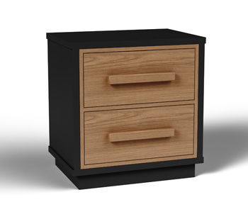 Kozmour - Two Drawer Night Stand - Black / Brown Accent Nightstands by Signature Design by Ashley® - Walls Furniture & Mattress