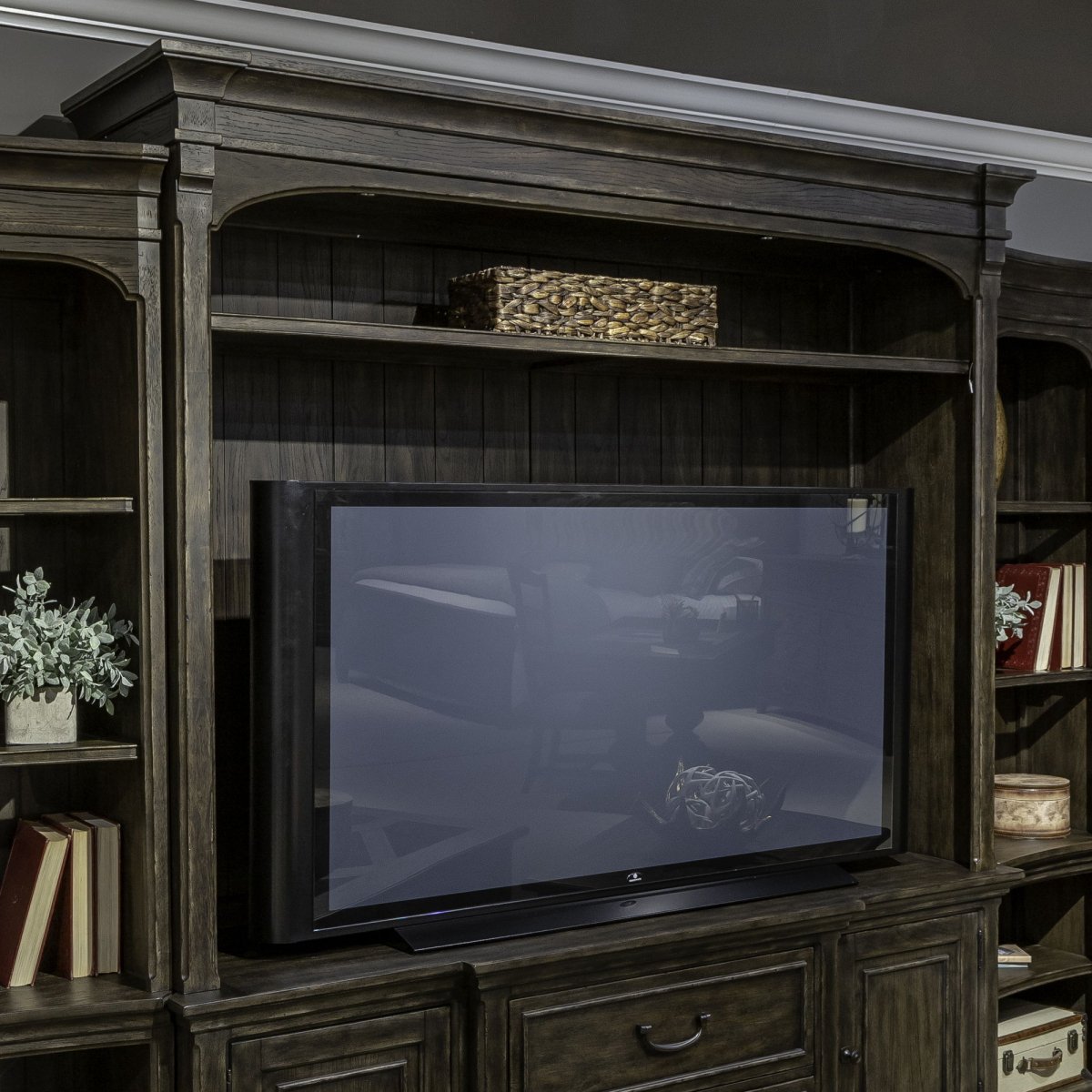 Paradise Valley - Entertainment Hutch - Dark Brown Hutches by Liberty Furniture - Walls Furniture & Mattress