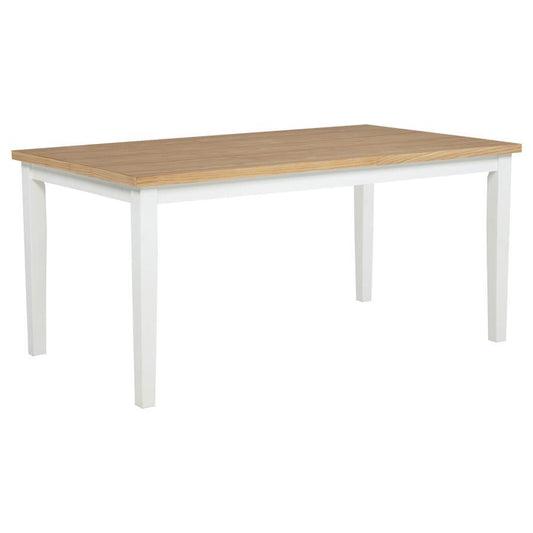 Andrews - 66" Rectangular Dining Table - Light Ash And White Dining Tables by Coaster Fine Furniture - Walls Furniture & Mattress