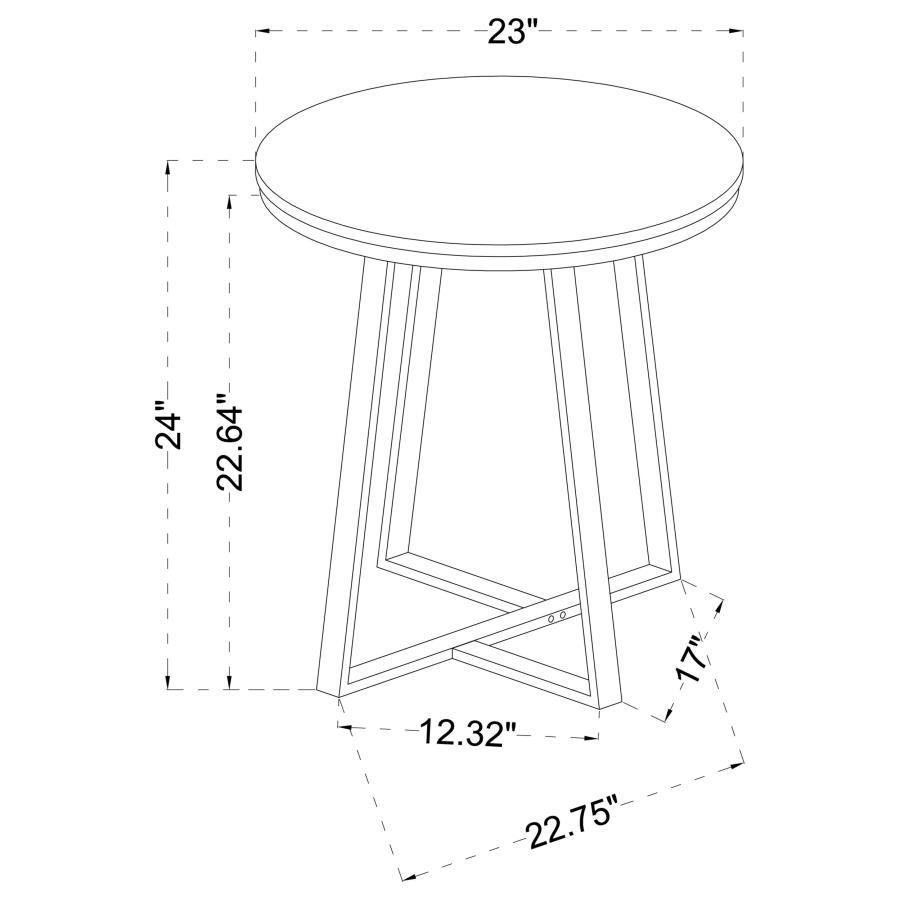 Hugo - Round Faux Marble End Table - White And Matte Black End Tables by CoasterEveryday - Walls Furniture & Mattress
