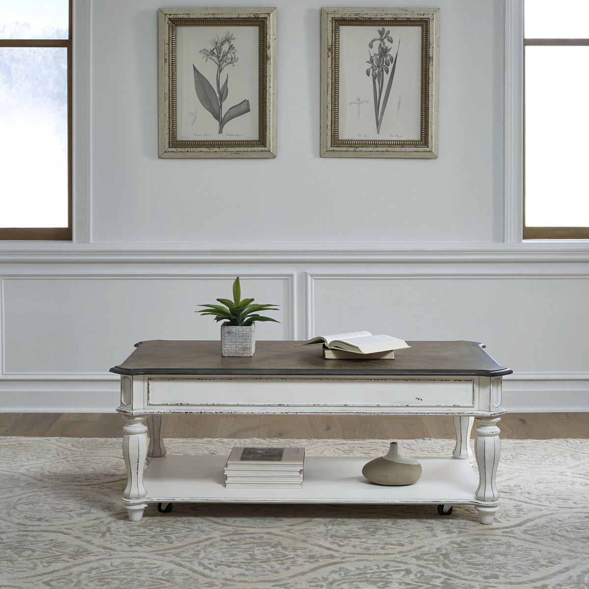 Magnolia Manor - Lift Top Cocktail Table - White Cocktail Tables by Liberty Furniture - Walls Furniture & Mattress