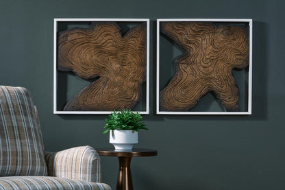 Landley - Wall Decor Set (Set of 2) - Brown / White Wall Decor by Signature Design by Ashley® - Walls Furniture & Mattress