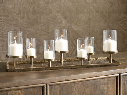 Wallmond - Antique Brass Finish - Candle Holder Candles & Holders by Signature Design by Ashley® - Walls Furniture & Mattress