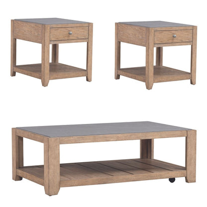 Millstone - 3 Piece Set (1 Cocktail 2 End Tables) - Light Brown Table Sets by Liberty Furniture - Walls Furniture & Mattress