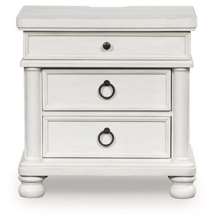 Rowlenstown - Three Drawer Night Stand Nightstands w/ Charging Stations by Signature Design by Ashley® - Walls Furniture & Mattress