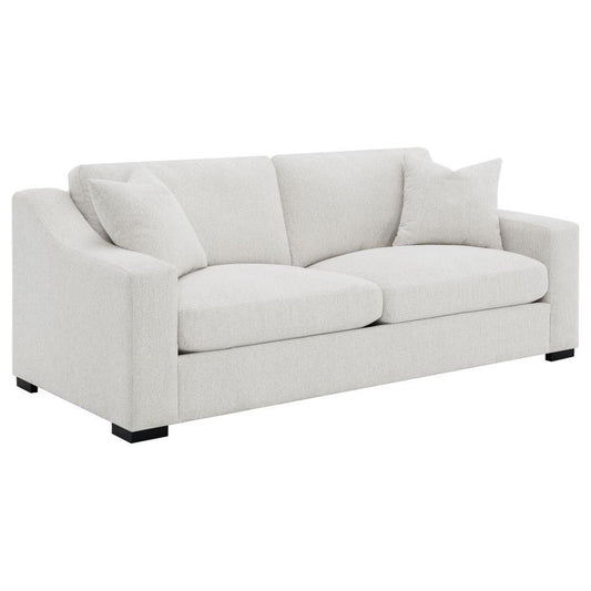 Ashlyn - Fabric Upholstered Track Arm Sofa - Sand Stationary Sofas by Coaster Fine Furniture - Walls Furniture & Mattress