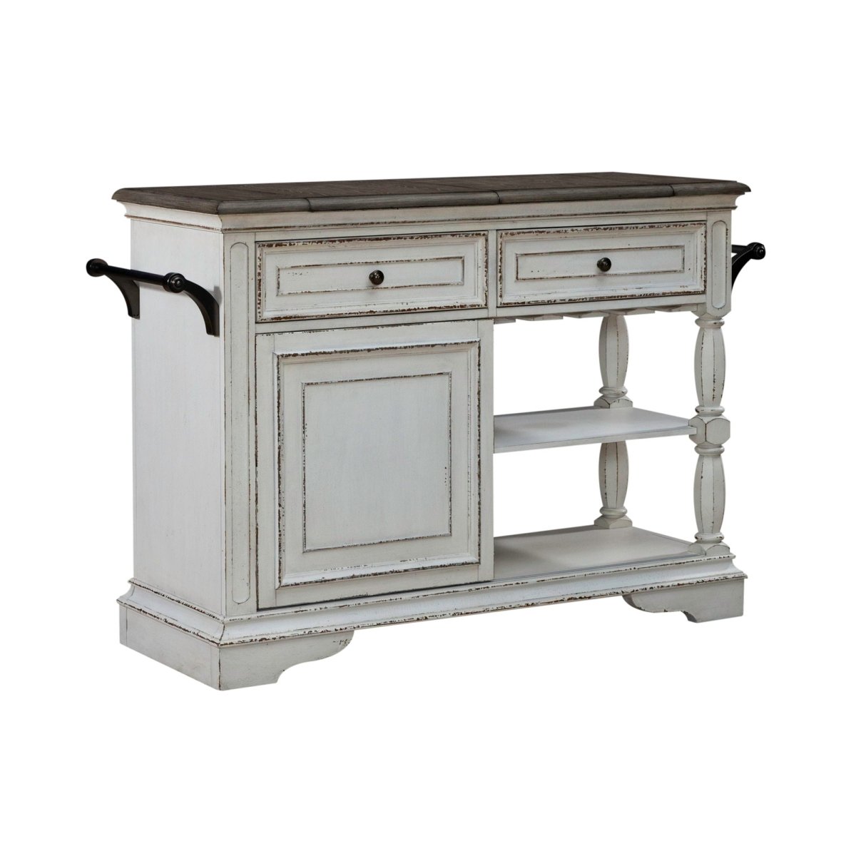 Magnolia Manor - Bar Cart - White Home Bars by Liberty Furniture - Walls Furniture & Mattress
