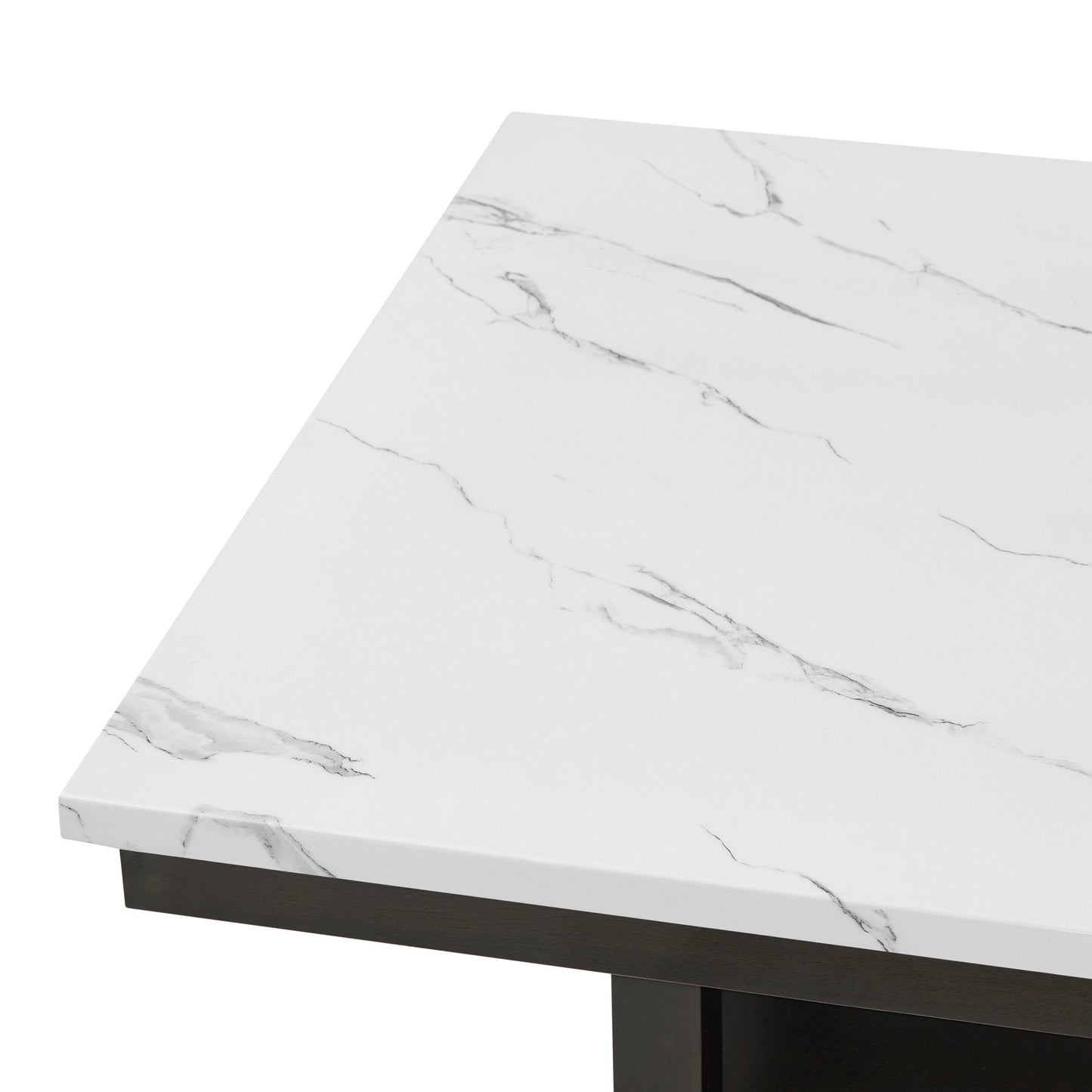 Carissa - 60" Rectangle Counter Table With Storage Shelf - Black / White