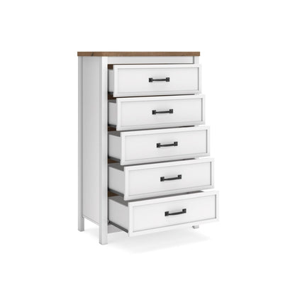 Kerisden - Five Drawer Chest - White / Brown Accent Chests by Signature Design by Ashley® - Walls Furniture & Mattress