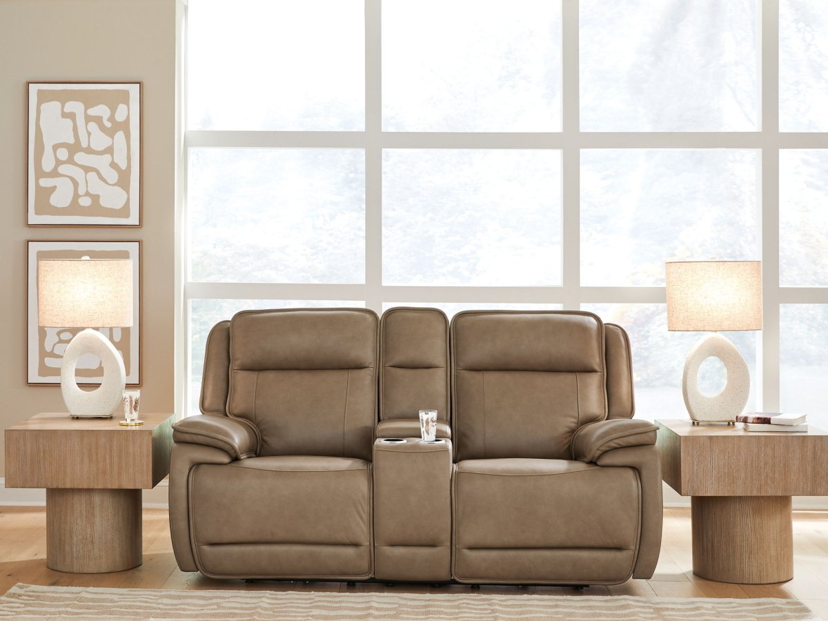 Glencroft - Power Reclining Loveseat With Console / Adjustable Headrest - Sahara Reclining Loveseats by Signature Design by Ashley® - Walls Furniture & Mattress