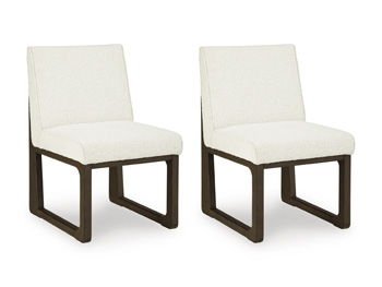 Radkin - Dining Upholstered Side Chair (Set of 2) - Off White / Brown Chair Sets by Signature Design by Ashley® - Walls Furniture & Mattress