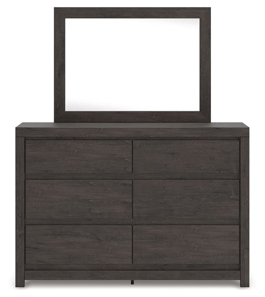 Fraluna - 3 Pc. - Queen Panel Storage Bed, Dresser And Mirror - Charcoal 3 Piece Bedroom Sets by Signature Design by Ashley® - Walls Furniture & Mattress