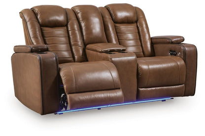Gruaro - Power Reclining Loveseat With Console / Adjustable Headrest - Amber Reclining Loveseats by Signature Design by Ashley® - Walls Furniture & Mattress