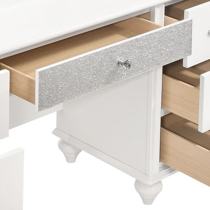 Barzini - 7 - Drawer Vanity Set With Lighting - White Vanity Sets by CoasterElevations - Walls Furniture & Mattress
