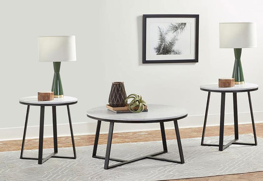 Hugo - Faux Marble Coffee Table Set Table Sets by Coaster Fine Furniture - Walls Furniture & Mattress