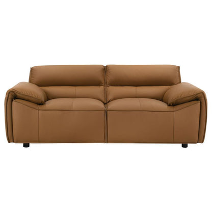 Buxton - Top Grain Leather Upholstered Loveseat Stationary Loveseats by Coaster Fine Furniture - Walls Furniture & Mattress