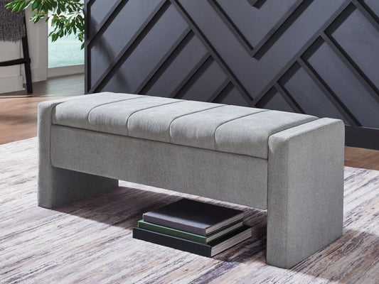 Akselman - Gray - Storage Bench Storage Benches by Signature Design by Ashley® - Walls Furniture & Mattress