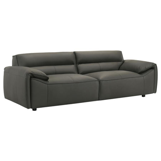 Buxton - Top Grain Leather Upholstered Sofa Stationary Sofas by Coaster Fine Furniture - Walls Furniture & Mattress