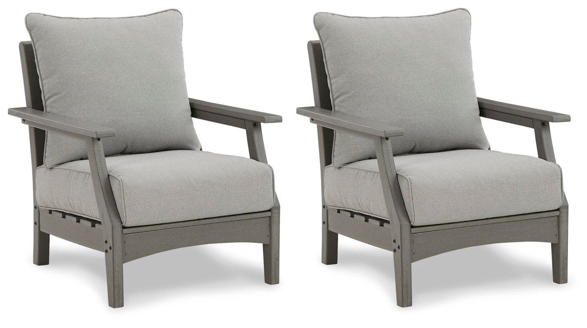 Visola - Lounge Chair w/Cushion (Set of 2) - Gray Chair Sets by Signature Design by Ashley® - Walls Furniture & Mattress