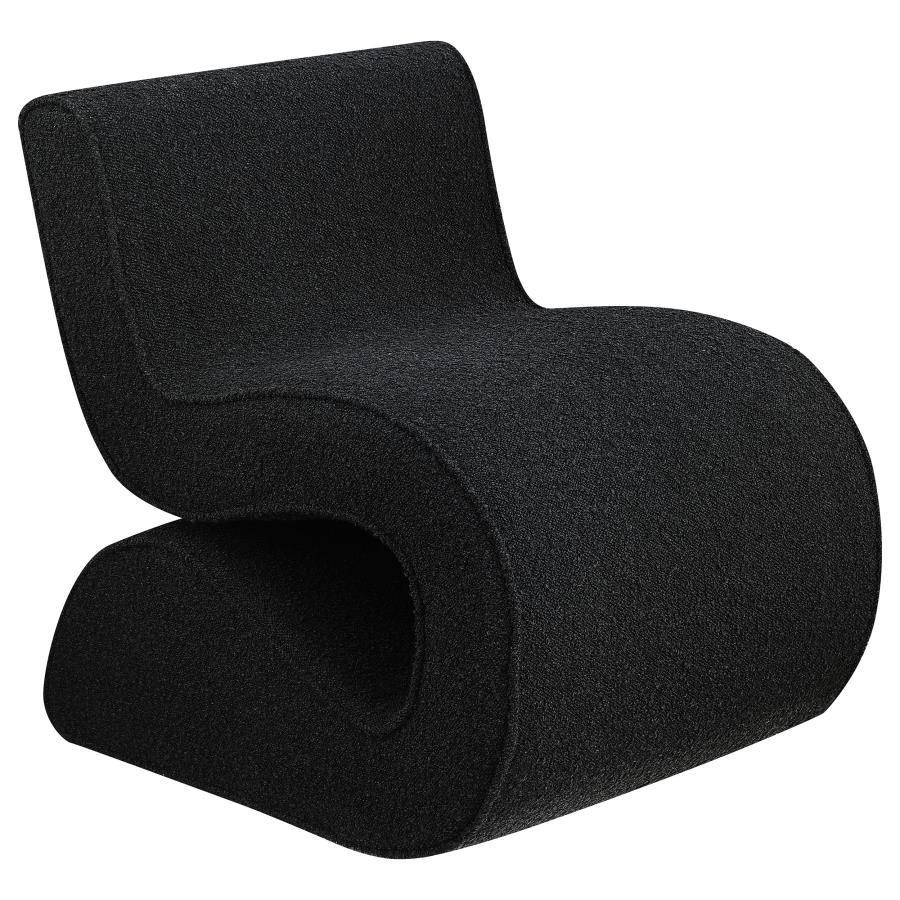 Ronea - Boucle Upholstered Armless Curved Chair Armless Chairs by Coaster Fine Furniture - Walls Furniture & Mattress