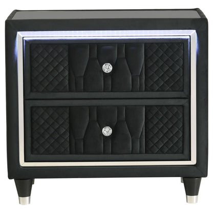 Lorient - 2-Drawer LED Nightstand With USB