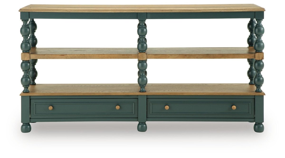 Finnworth - Console Sofa Table - Blue / Brown Console Tables by Signature Design by Ashley® - Walls Furniture & Mattress