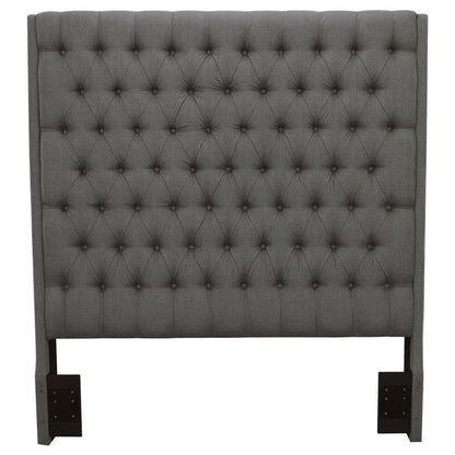Camille - Upholstered California King Panel Headboard - Gray Upholstered Headboards by CoasterEssence - Walls Furniture & Mattress