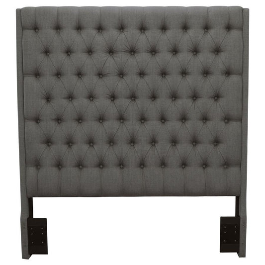 Camille - Upholstered California King Panel Headboard - Gray Upholstered Headboards by CoasterEssence - Walls Furniture & Mattress