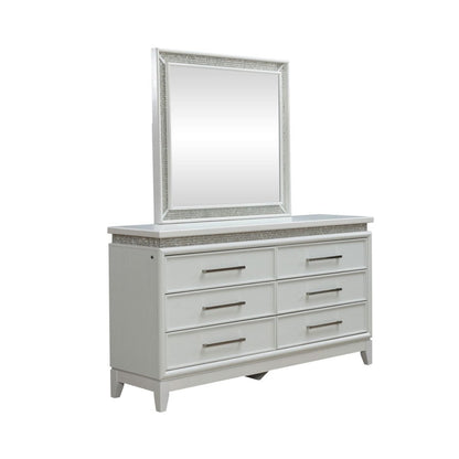 Reflections - Dresser & Mirror - White Dresser & Mirror by Liberty Furniture - Walls Furniture & Mattress