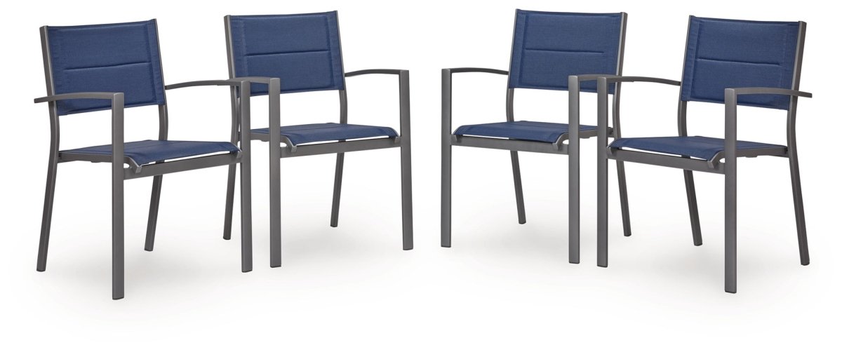 Rocky Creek - Sling Arm Chair (Set of 4) - Blue / Gray Chair Sets by Signature Design by Ashley® - Walls Furniture & Mattress