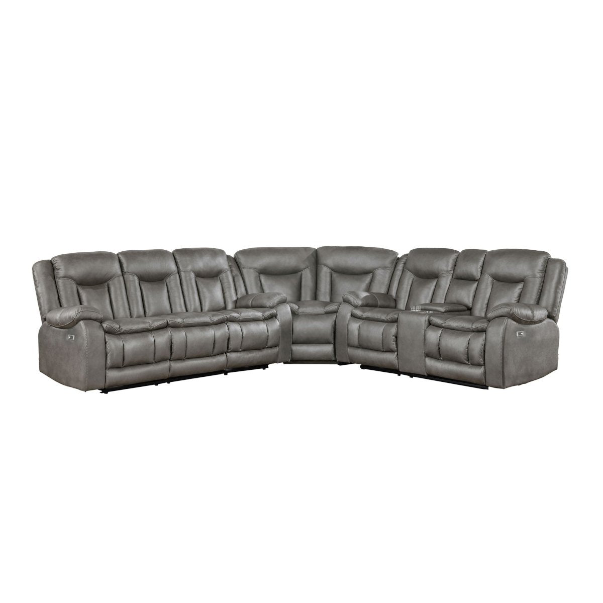 Morello - 3 Piece Manual Sofa/Loveseat/Wedge Reclining Sectionals by New Classic - Walls Furniture & Mattress