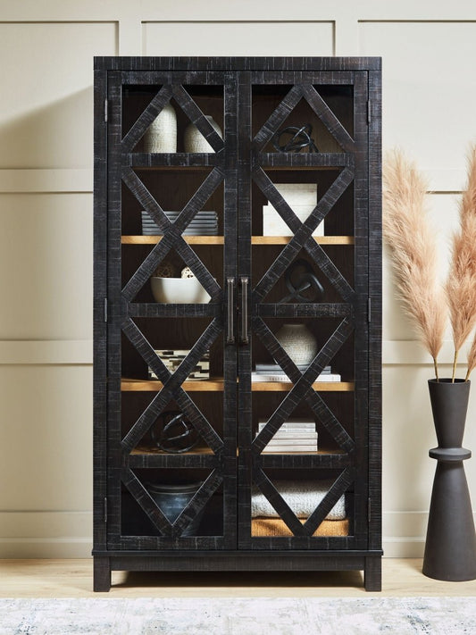 Christop - Accent Cabinet - Black / Brown Accent Cabinets by Signature Design by Ashley® - Walls Furniture & Mattress
