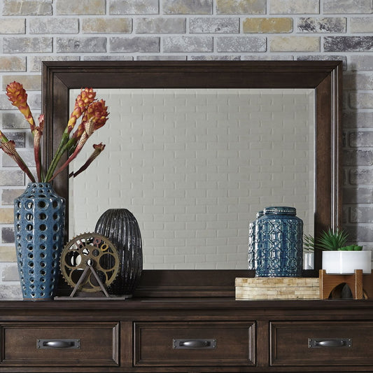 Saddlebrook - Mirror - Dark Brown Bedroom Mirrors by Liberty Furniture - Walls Furniture & Mattress