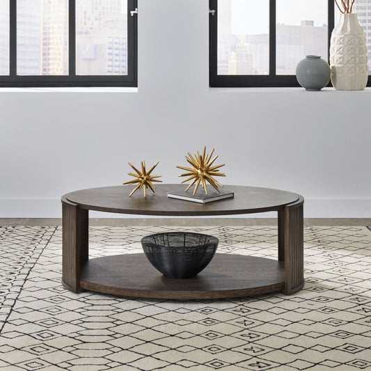 City View - Oval Cocktail Table - Coffee Bean Cocktail Tables by Liberty Furniture - Walls Furniture & Mattress