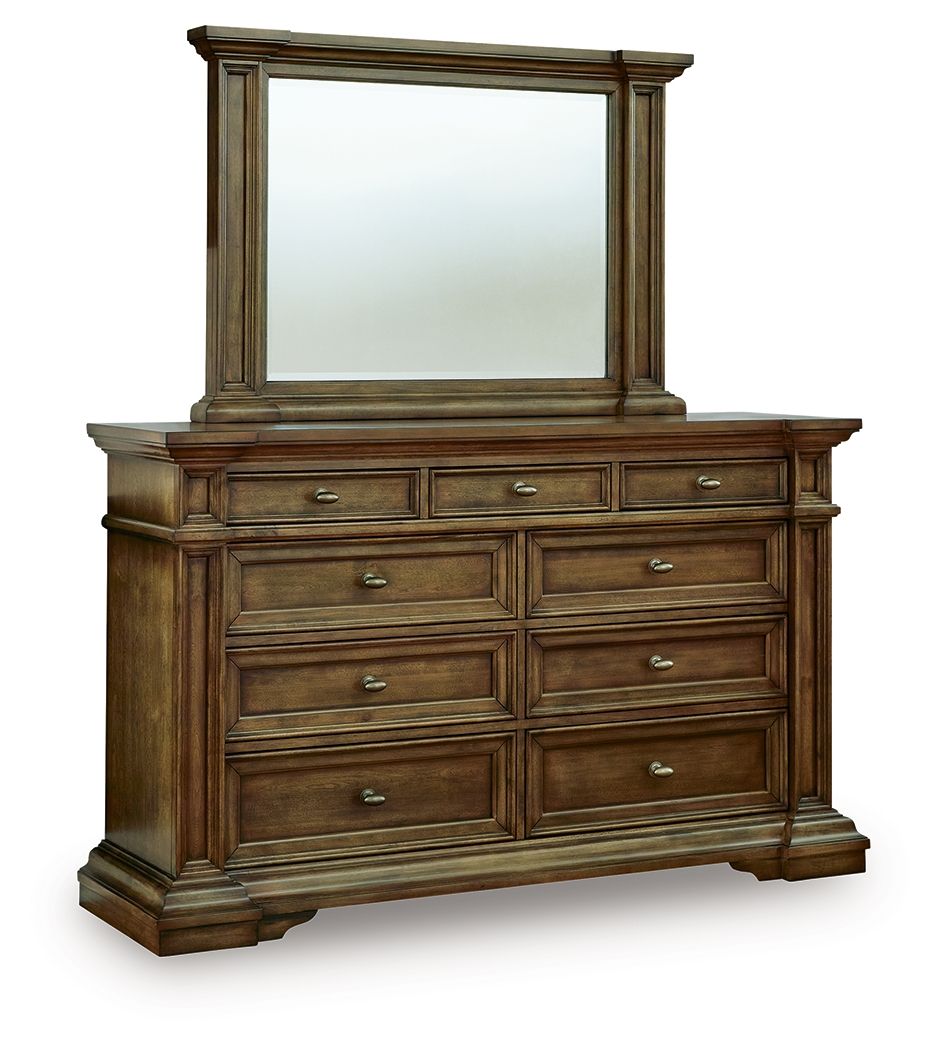 Frantanna - 3 Pc. - Queen Panel Storage Bed, Dresser And Mirror - Brown 3 Piece Bedroom Sets by Signature Design by Ashley® - Walls Furniture & Mattress