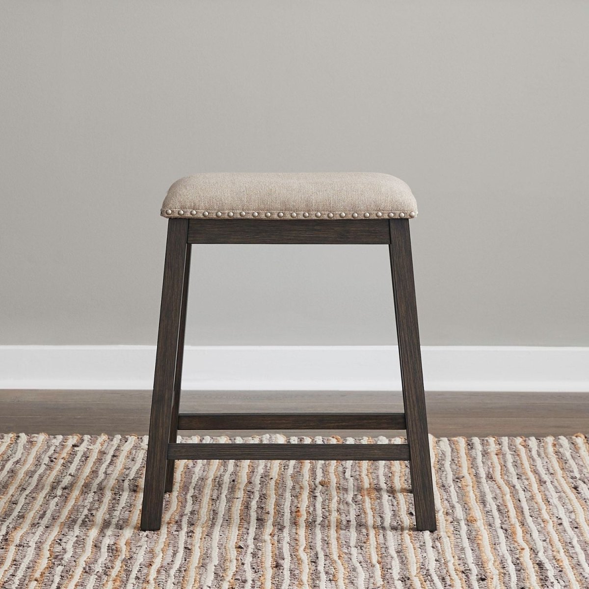 Harrison - Upholstered Console Stool - Brown Counter Height (24" - 27") by Liberty Furniture - Walls Furniture & Mattress