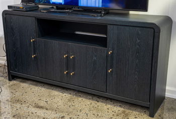Clanden - Large TV Stand - Black TV Stands by Signature Design by Ashley® - Walls Furniture & Mattress