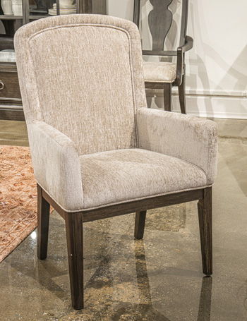 Wickenger - Dining Upholstered Arm Chair (Set of 2) - Light Gray / Dark Brown Chair Sets by Signature Design by Ashley® - Walls Furniture & Mattress