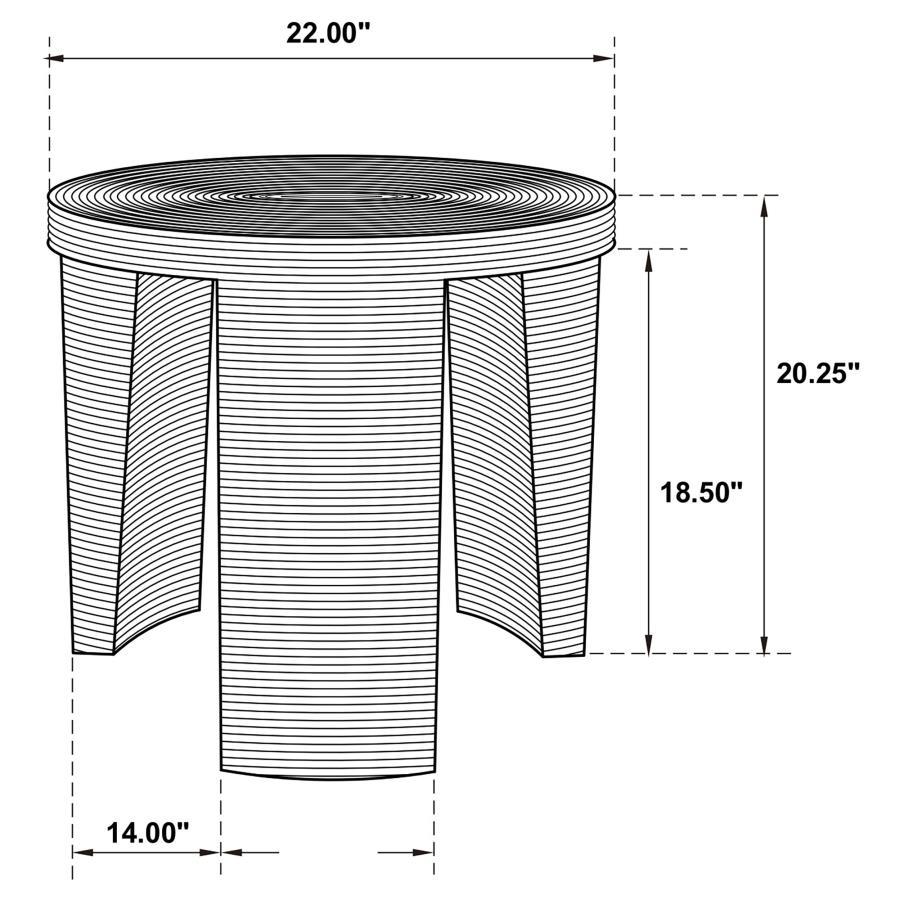 Artina - Woven Rattan Round Table End Tables by Coaster Fine Furniture - Walls Furniture & Mattress
