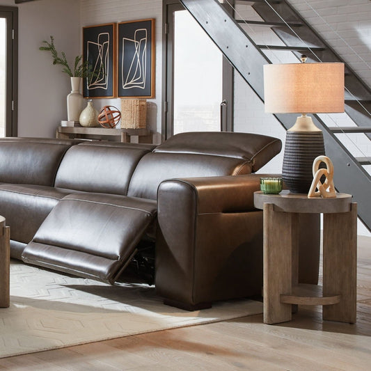 Deacon - 6 Piece Sectional - Boston Charcoal Leather Reclining Sectionals by Liberty Furniture - Walls Furniture & Mattress