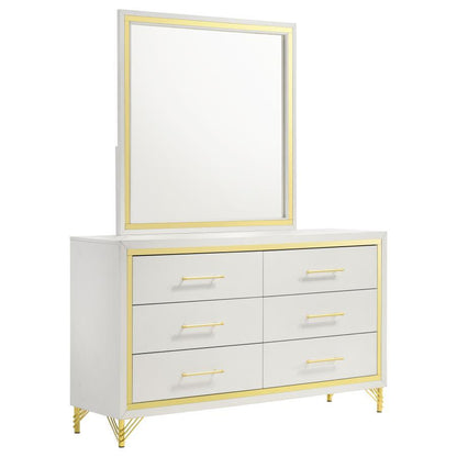 Lucia - 6 - Drawer Dresser Dressers by Coaster Fine Furniture - Walls Furniture & Mattress